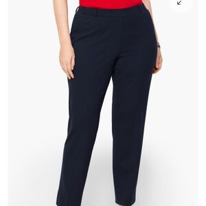 Talbots Refined Ponte Straight Leg Pants Black 18W Stretch Office Casual Weekend